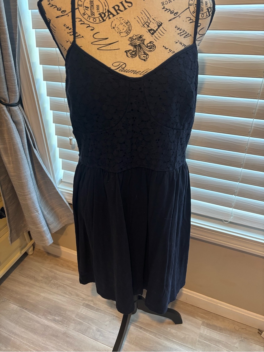 American Eagle Outfitters Black Lace Bodice Mini Dress cotton and comfortable!